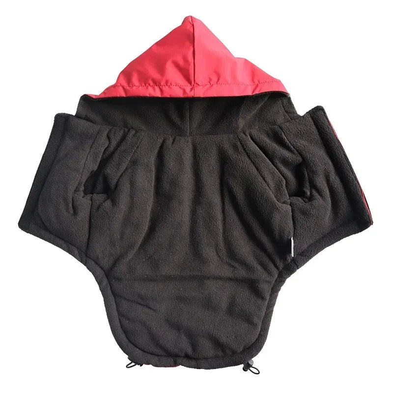 Pet Hoodie Sweatshirt Pullover Reflective Waterproof Dog Jacket with Fleece Lining Polyester Costume for Small Medium Breeds