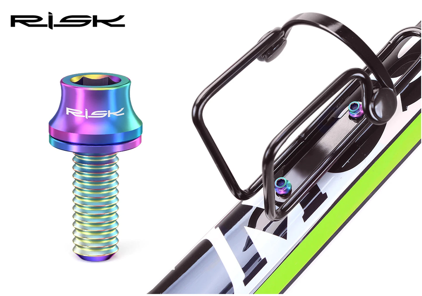 Risk M5x12mm Bike Water Bottle Cage Fixing Bolts Titanium Alloy MTB Road Bicycle Bottle Holder Screws Air Pump Fixed Bolts