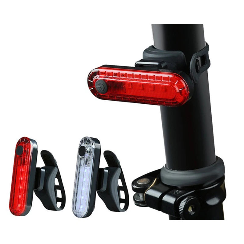 2PCS Bike Taillights USB Rechargeable Rear Lamp Ultra Bright Tail Light 220mAh LED Waterproof Riding Warning Red Bicycle Light