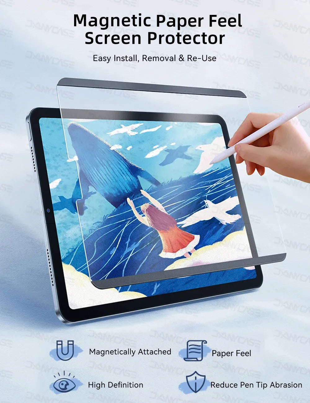 For 2024 iPad Air 11/13 M2 Magnetic Paper Feel Film for iPad Pro12.9 10th Air iPad 10.2 7th 8th 9th mini 4 5 6 Screen Protector