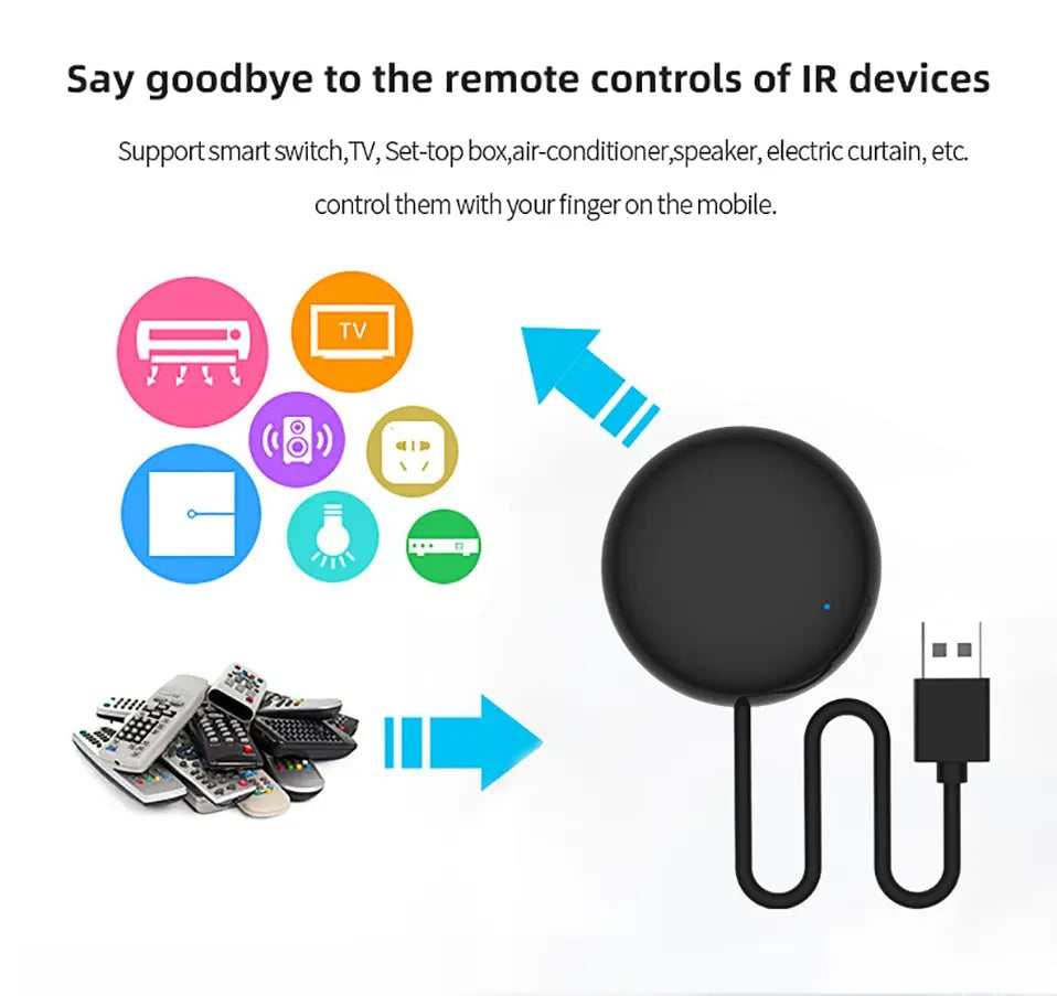 Tuya WiFi Smart IR Remote Control Smart Life APP Replace TV DVD AUD AC Remote Works with Alexa Google Home