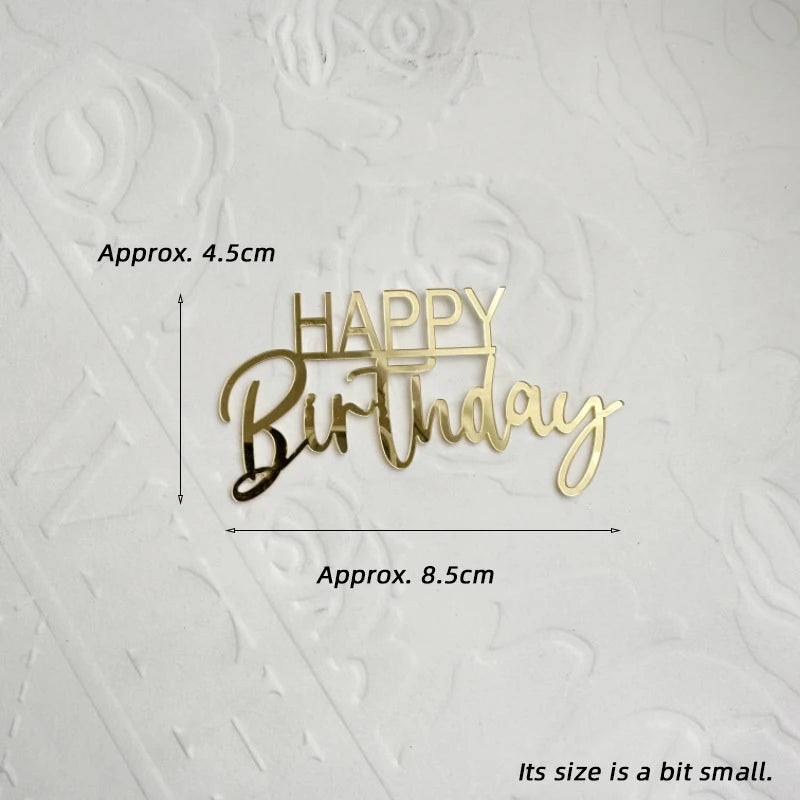 1/3/5pcs Acrylic Birthday Queen Gold Cake Topper Happy Birthday Party Sides Cake Decorations Accessories