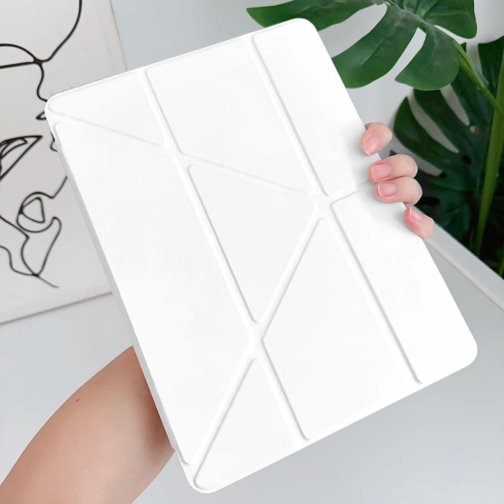For iPad 2024 Air 6 2022 2018 iPad Pro 11 Air5 Air4 10.9-inch 11-inch transparent tpu multi-angle stand Smart pen holder
