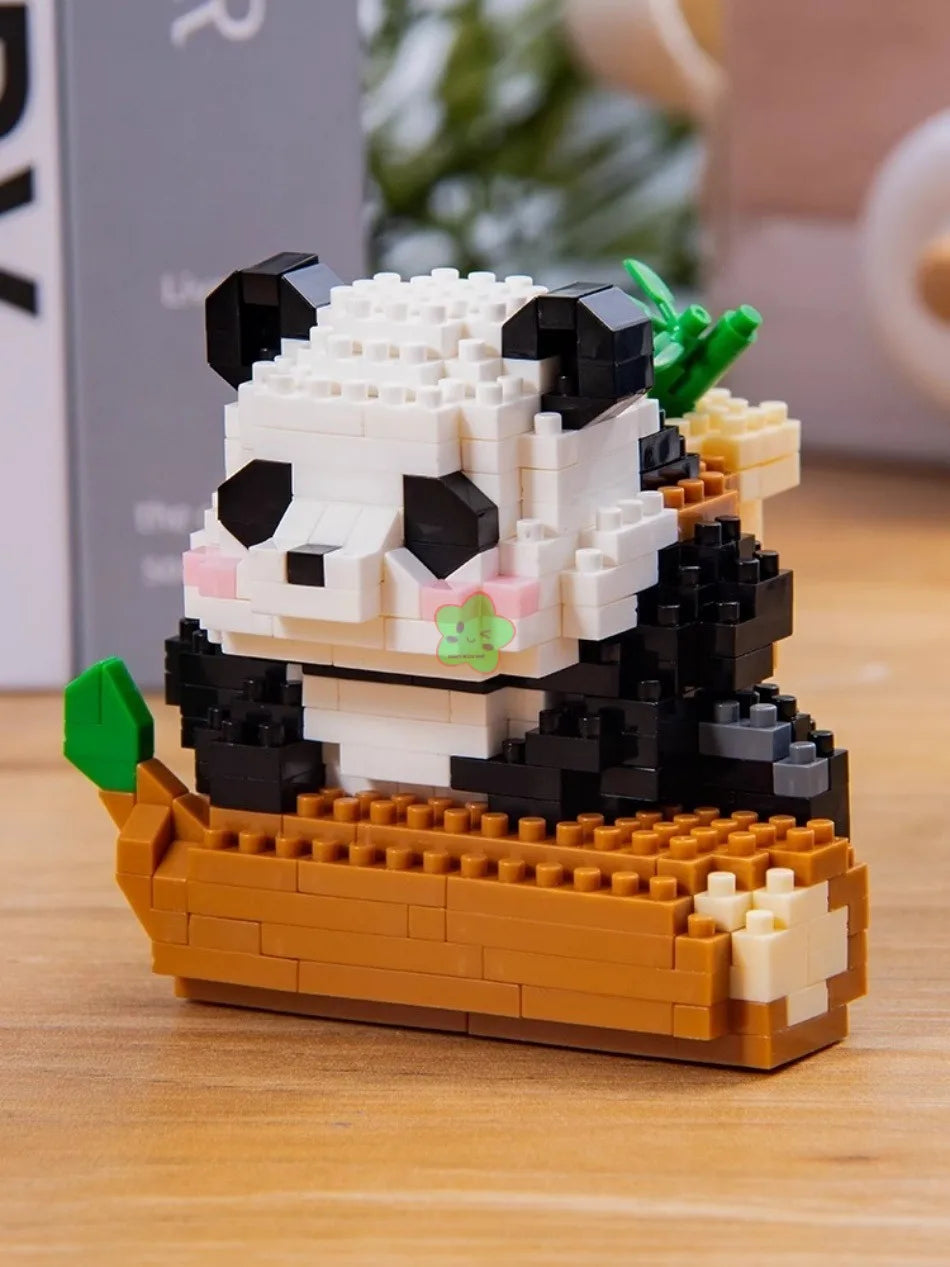 Creative DIY Assemable Animal Cute MINI Chinese Style Animal Panda Building Block Educational Boy Toys For Children Model Bricks