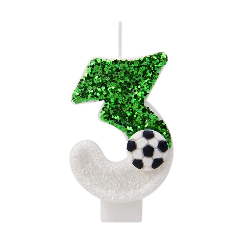 0-9 Number Soccer Cake Candles Kids Sports Theme Football Birthday Party Decoration Favors Cupcake Topper Cake Decor Supplies