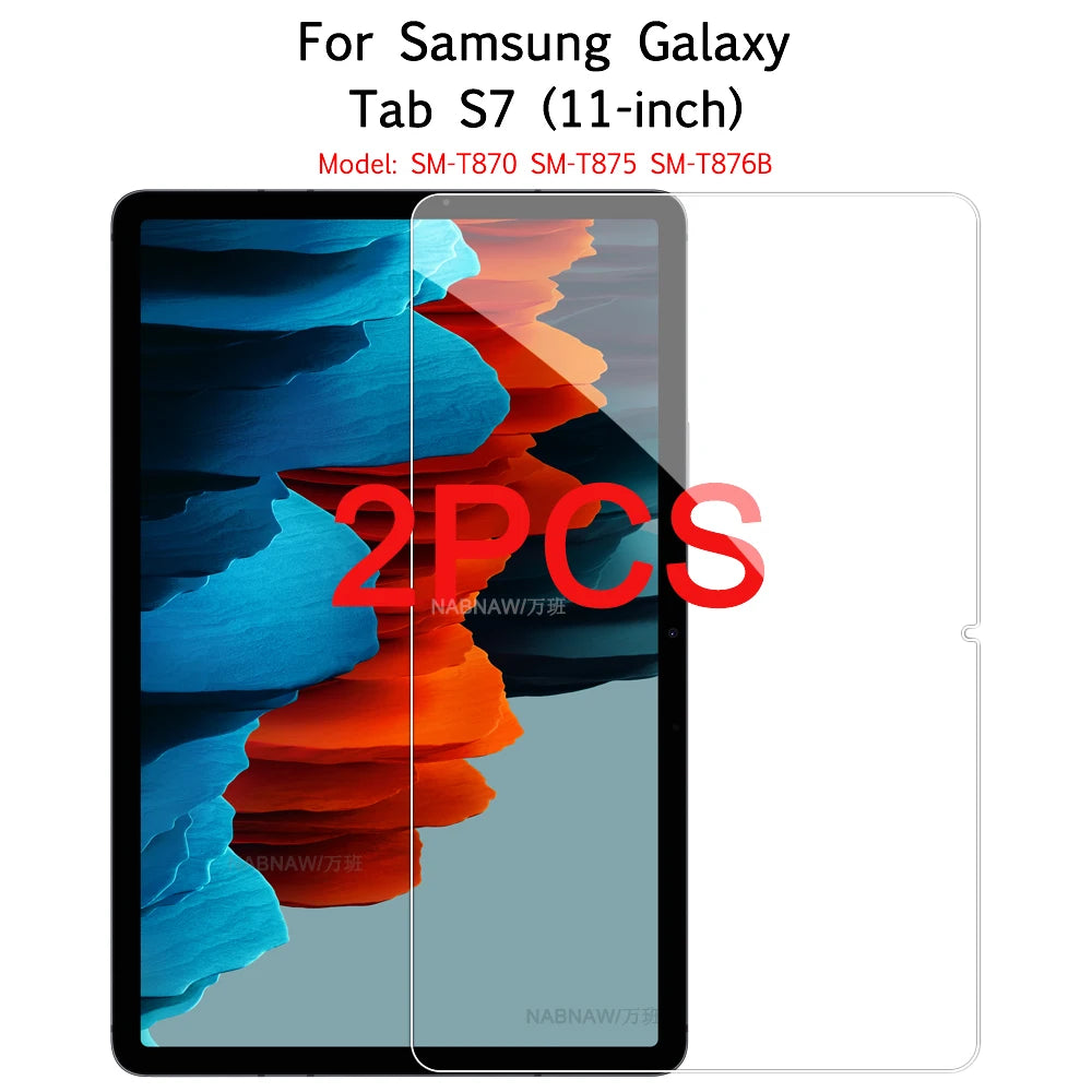 2PCS HD Scratch Proof Tempered Glass Screen Protector For Samsung Galaxy Tab A8 A7 lite A9 Plus S9 FE S8 S7 S5e S6 lite 2024
