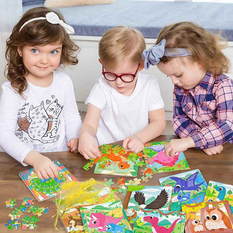 20pcs Cartoon Puzzle Animal Pattern Educational Puzzle Toys for Kids Birthday Party Favors Classroom Prizes Goodie Fillers Gifts