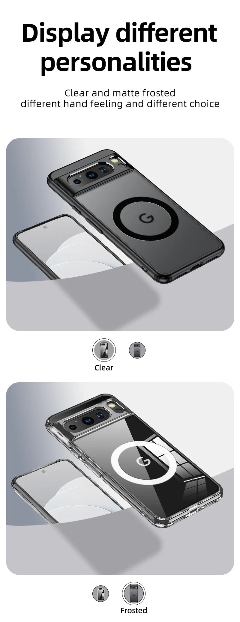2025 Fashion Magnetic Case For Google Pixel 9 Pro 8 8A 7 Dull Polish Wireless Charger Cover Anti-knock Cases For Pixel7A Pixel9A