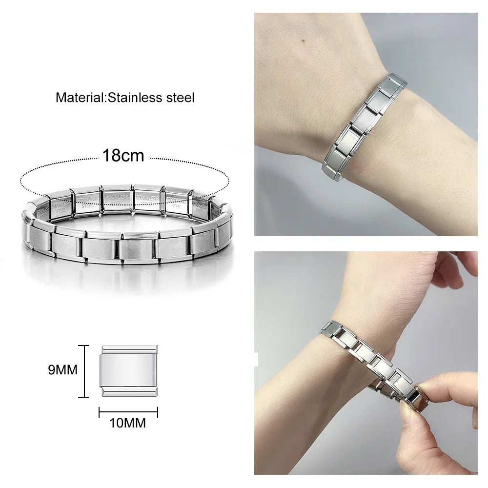 Trendy Italian Charms Bracelet 26 English A-Z Letter Name Custom Gold Color DIY Jewelry Making Gift Hand Bangle Chain Jewellry