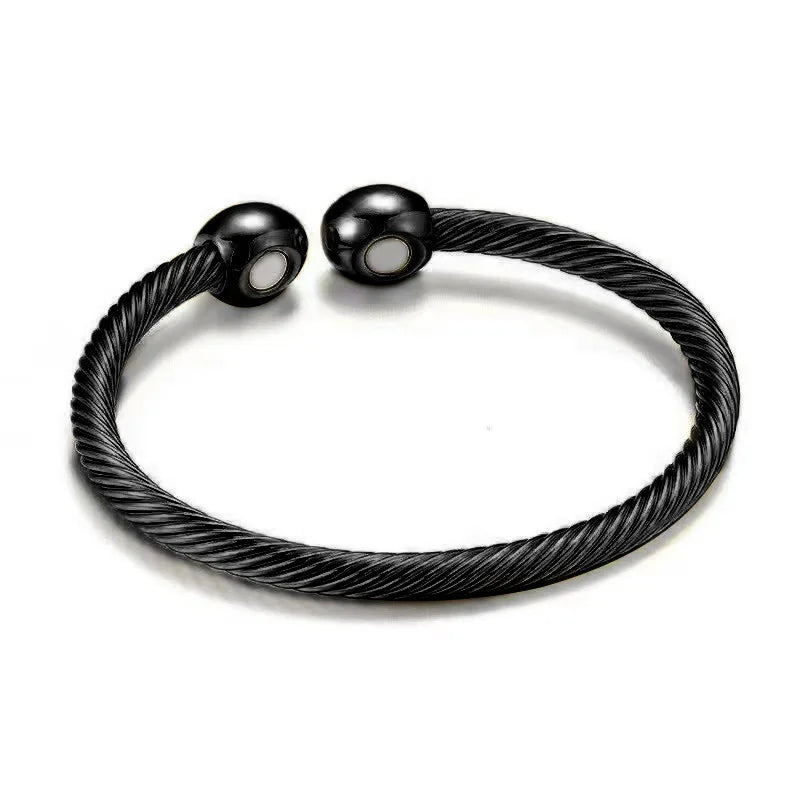 Weight Lose Energy Bracelet Healthy Magnetic Bracelets for Women Men Twisted Steel Power Arthritis Pain Relief Open Bangle Cuff