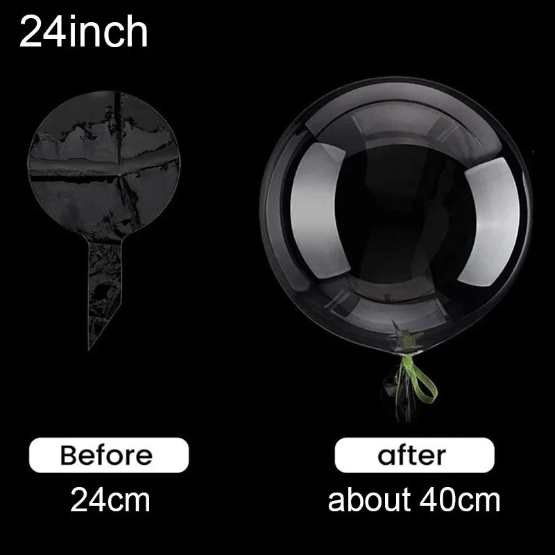 10pcs 8/10/12/16/18/20/24/inch Transparent Bobo Balloon Clear Bubble Balloon For Wedding Birthday Party Decoration Helium Ballon