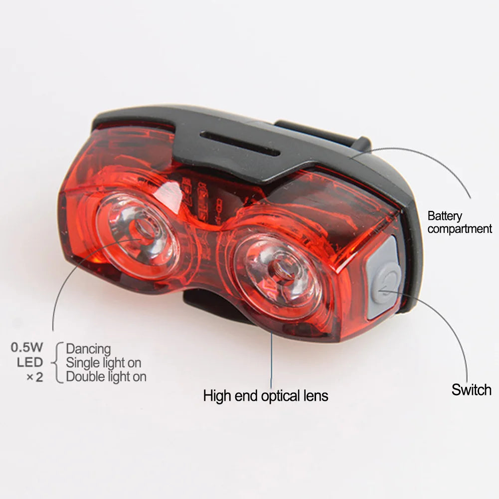 1pc Bicycle Rear Light AAA Batteries High Visibility Red Light Tail Light Horizontal Or Vertical MTB Road Bike Lamps Accessories