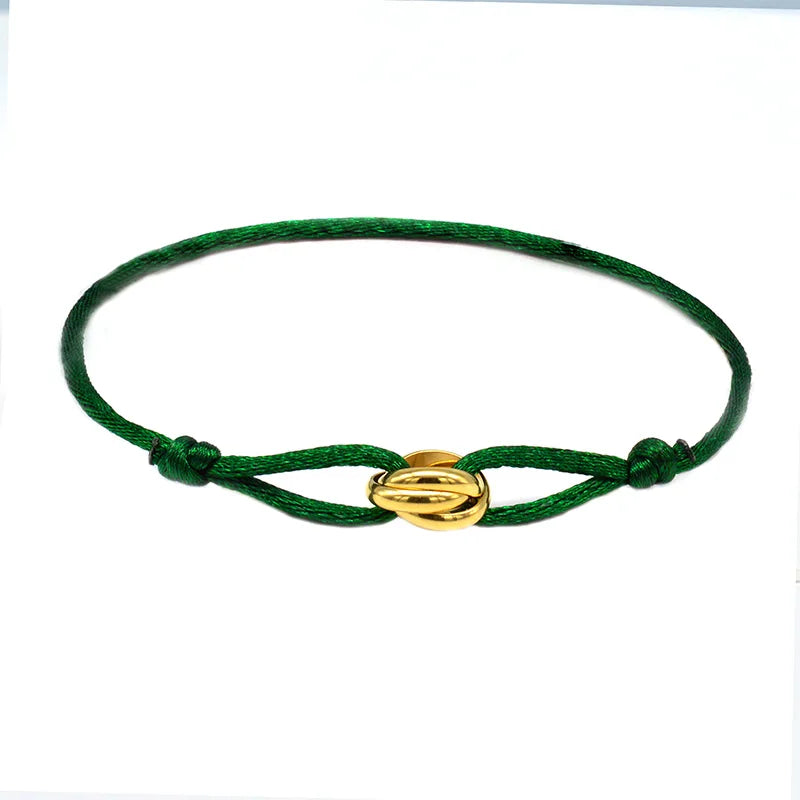 Luxury Unisex Bracelet 3 Metal Buckle Hand Chain Adjustable Men's Rope Bracelet for Women Jewelry Gifts