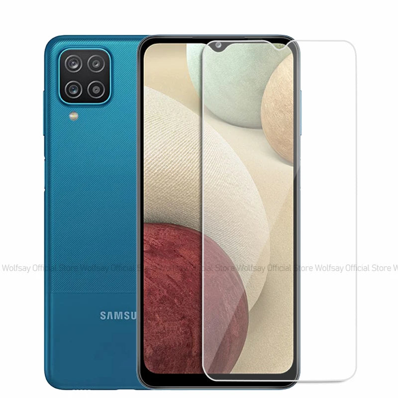 2/4PCS Screen Protector For Samsung Galaxy A12 Tempered Glass For Samsung Galaxy A12 A22 A32 A52 Full Glue Cover Protective Film