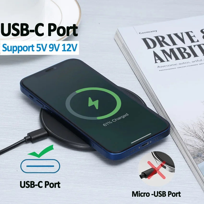 30W Super Fast Wireless Charger For Samsung Galaxy S20 S10 S9 S8 Note Phone Charging Pad For iPhone 15 14 13 12 Pro Xs Max X 8