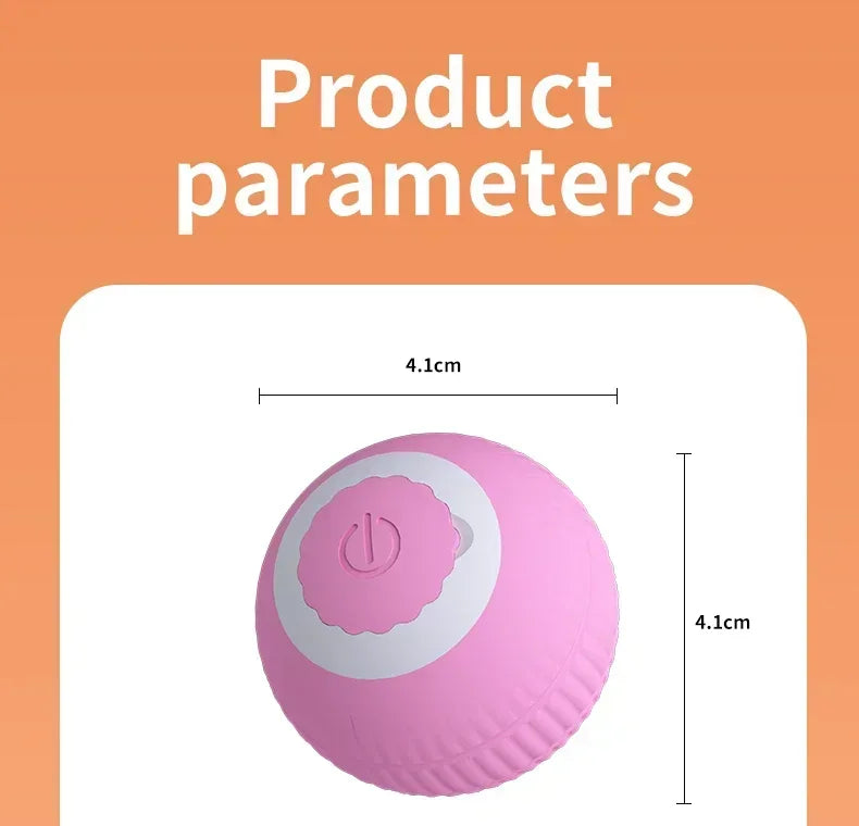 Cat Interactive Ball Toy Automatic Rolling Ball Faux Tail Rechargeable Smart Pet Electric Toy Dog Cat Training Imitate Mouse