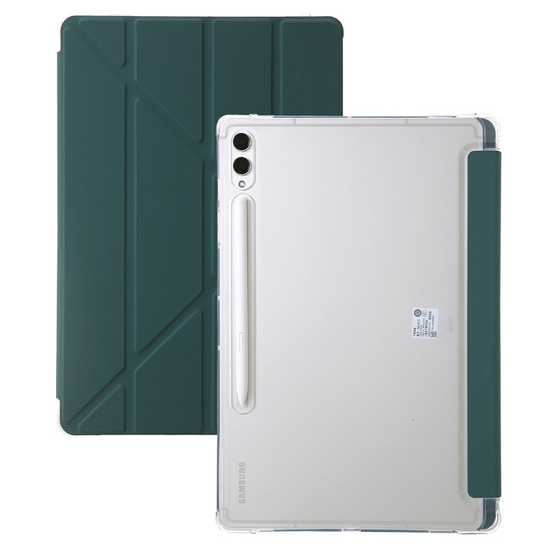 For Samsung Tab S9 Plus Case 12.4" Acrylic Clear Hard Back Stand Smart Cover For Galaxy Tab S9 FE S10 Plus Case With Pen Holder