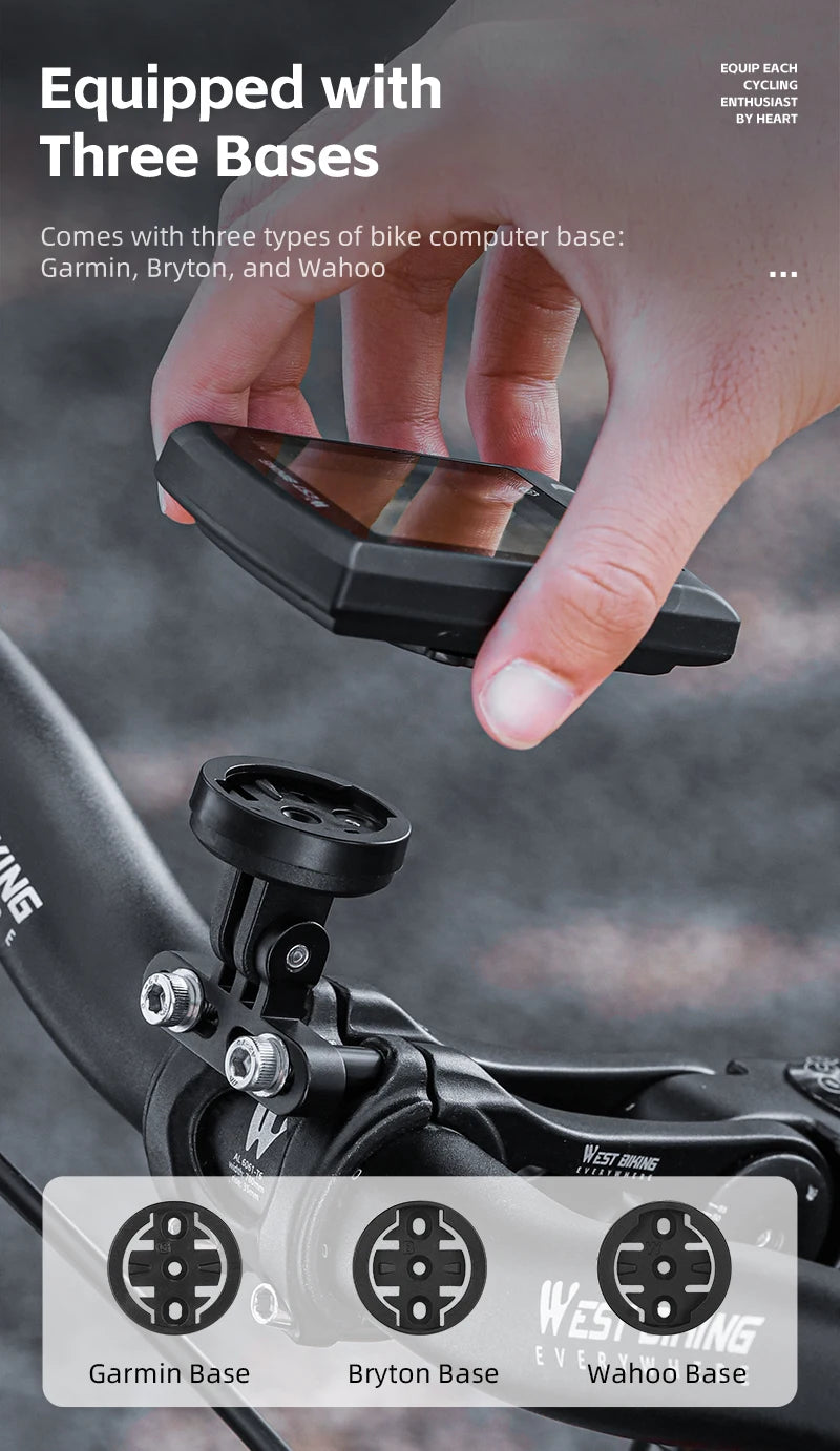 WEST BIKING Bike Bracket Front Light Lamp Holder Aluminum Alloy Extension Holder for Bicycle Computer Wahoo Bryton Garmin Bracke
