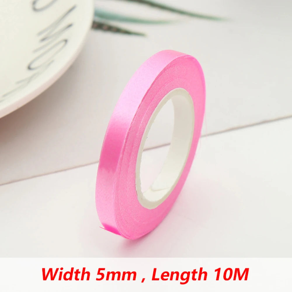 10Meter/Rolls 5mm Balloon Ribbon Party Birthday Wedding Accessorie Laser Balloon Chain Satin Ribbons Crafts DIY Party Decoration