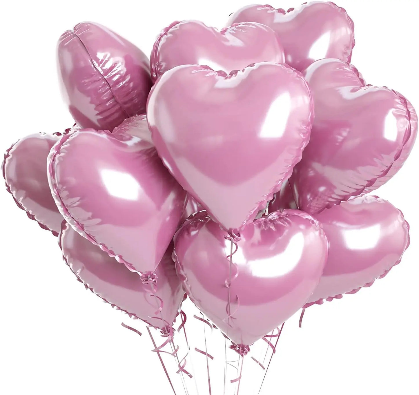 10pcs 18inch Heart Foil Balloons Pink Sage Green Heart Balloon for Birthday Party Valentines Day Wedding Anniversary Decorations