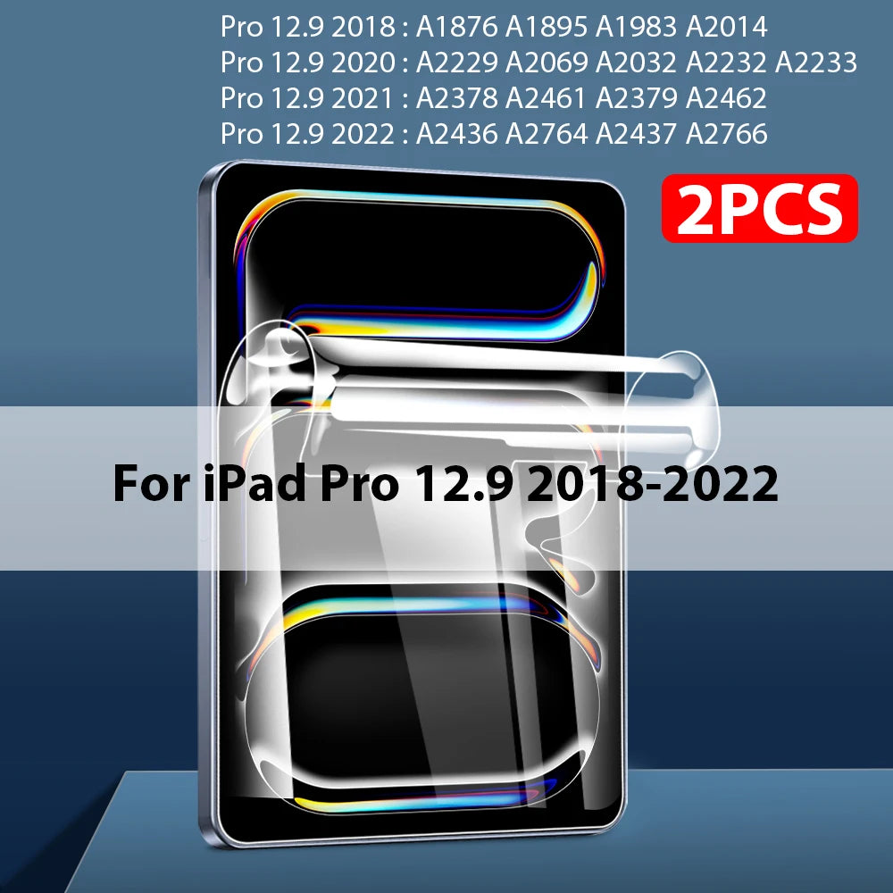 Hydrogel Film For Ipad Pro 11 13 M4 M2 12.9 Air 5 4 3 2 Screen Protector For Ipad 10 9 10th 9th Generation Mini 6 10.2 10.9 2024