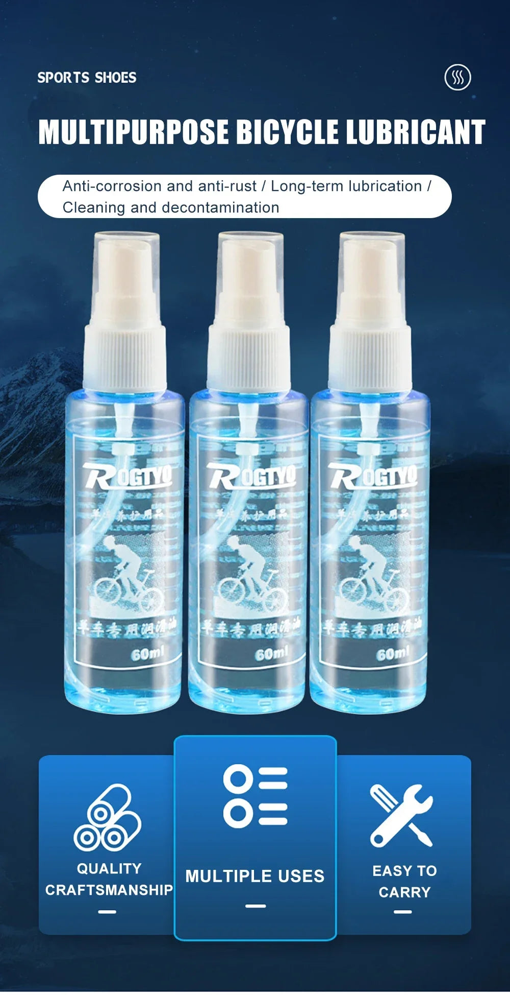 60ML Bicycle Special Lubricant Long Lasting Chain Dry Lube Chain Oil Bike Chain Oil Waxy Maintenance Oil Squirt MTB Road Bike