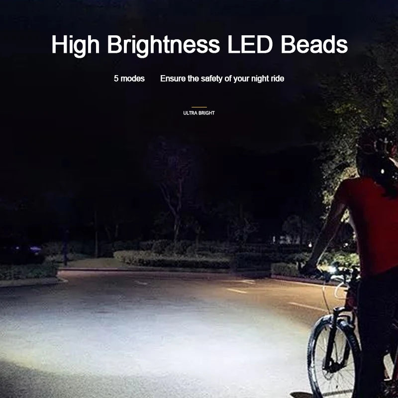 2024 NEW Night Cycling Safety Bicycle Light Bike USB Charge MTB Flashlight Bicycle Headlight for Cycling Bicycle Front Lamp