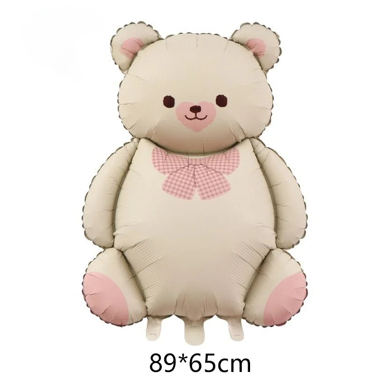 Cute Matte Rainbow Cake Bear Foil Balloon Kids Adult Birthday Party Decorations Cartoon Bow Candy Ice Cream Balloons Globos