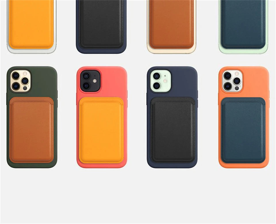 For Magsafe Magnetic Wallet Phone Case For iPhone 14 13 12 Pro Max Leather Card Holder Bag For iPhone 13 mini Cover Accessories
