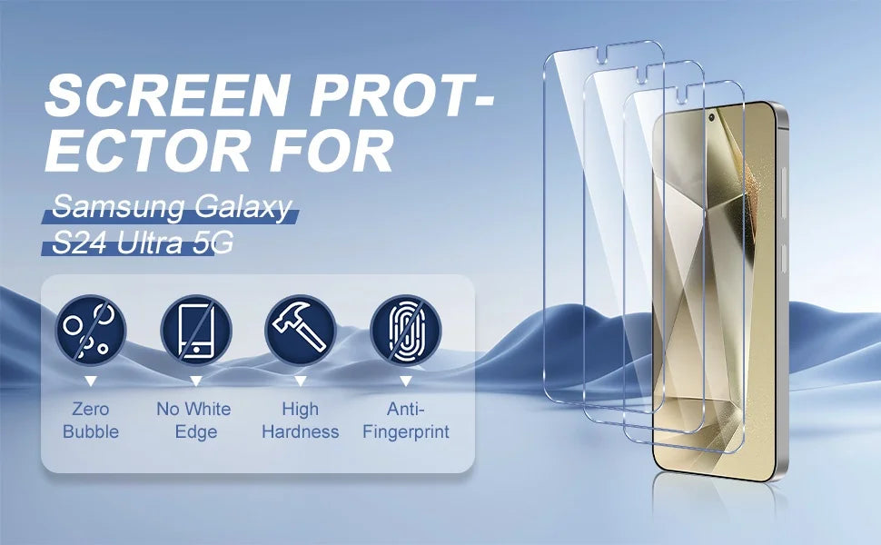 Tempered Glass For Samsung S25 S24 Ultra Screen Protector Galaxy S24 FE S23 Plus S22 S21 A56 A55 A54 A53 A35 A36 A26 A16 Film
