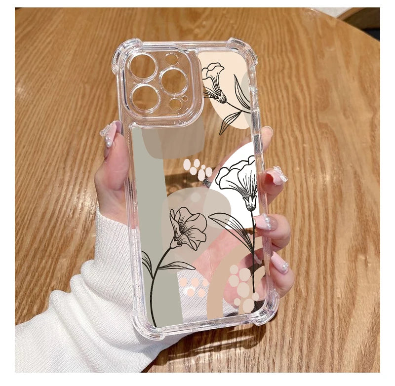 P ixel 8 Pro Plant Flower Transparent Phone Case For Google Pixel 8Pro 7A 8A 6 8 9 6Pro 9ProXL 7Pro 6A 7 9Pro Cover