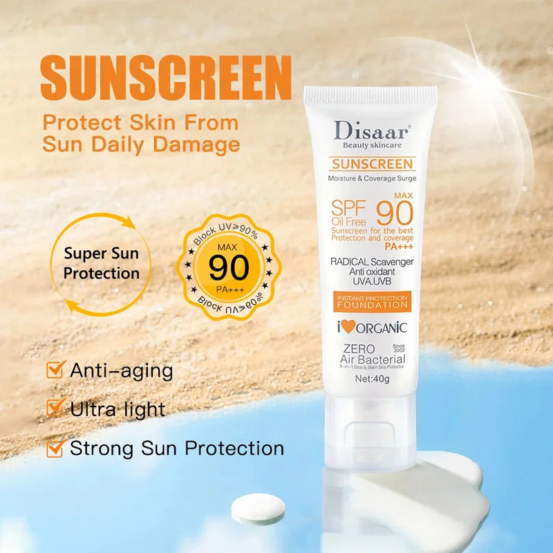 Disaar Facial Sunscreen Cream SPF 90 Body Protector Solar Lotion Original Facial Body Moisturizing UV Protection Sun Sunblock