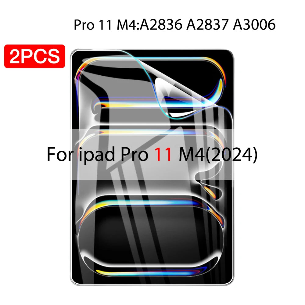 2PCS Hydrogel Film For Ipad Pro 11 12.9 Air 4 5 13 2024 Screen Protector For Ipad Mini 6 2 3 10.2 9.7 2021 9 Genration Not Glass