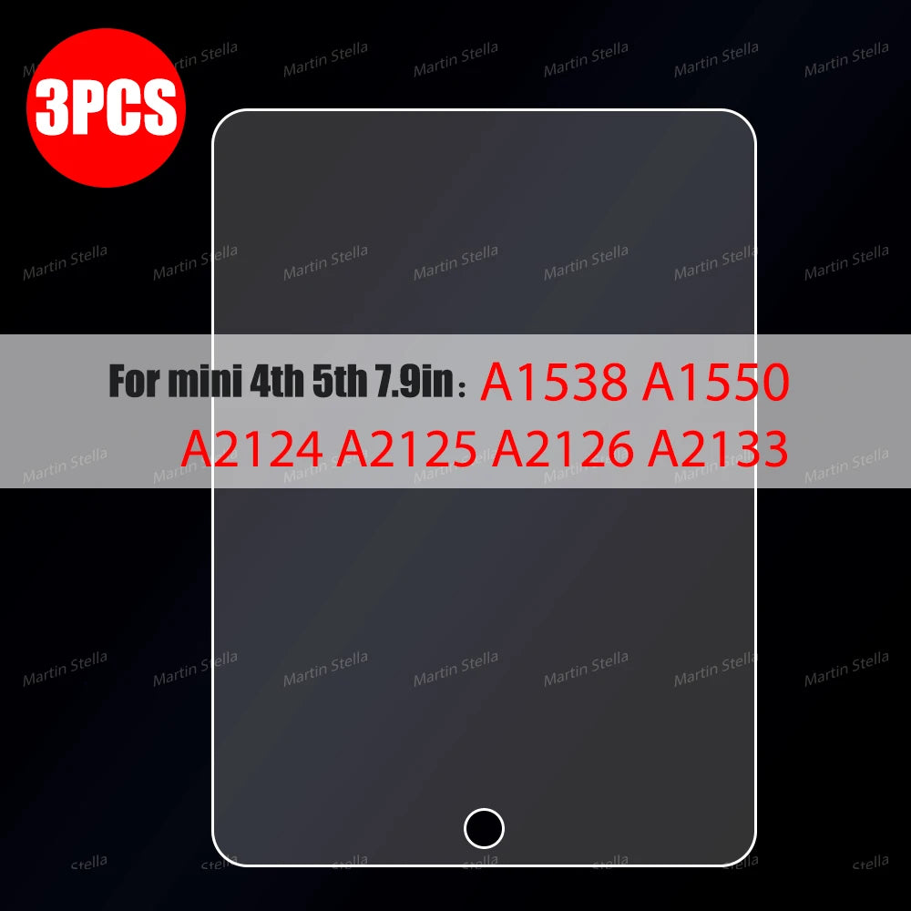 9H 3pcs Tempered Glass Screen Protector For iPad Pro 11 10th 9th Generation 8th 7 6 5 4 3 2 iPad Air 5 4 Mini 6 Pro 10.5 9.7