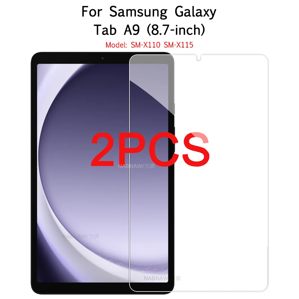 2PCS HD Scratch Proof Tempered Glass Screen Protector For Samsung Galaxy Tab A8 A7 lite A9 Plus S9 FE S8 S7 S5e S6 lite 2024