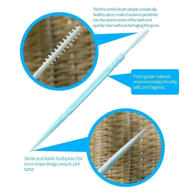 【Hot sales】Disposable double-head floss 200 toothpicks, floss, toothpicks Dental cleaning and care supplies