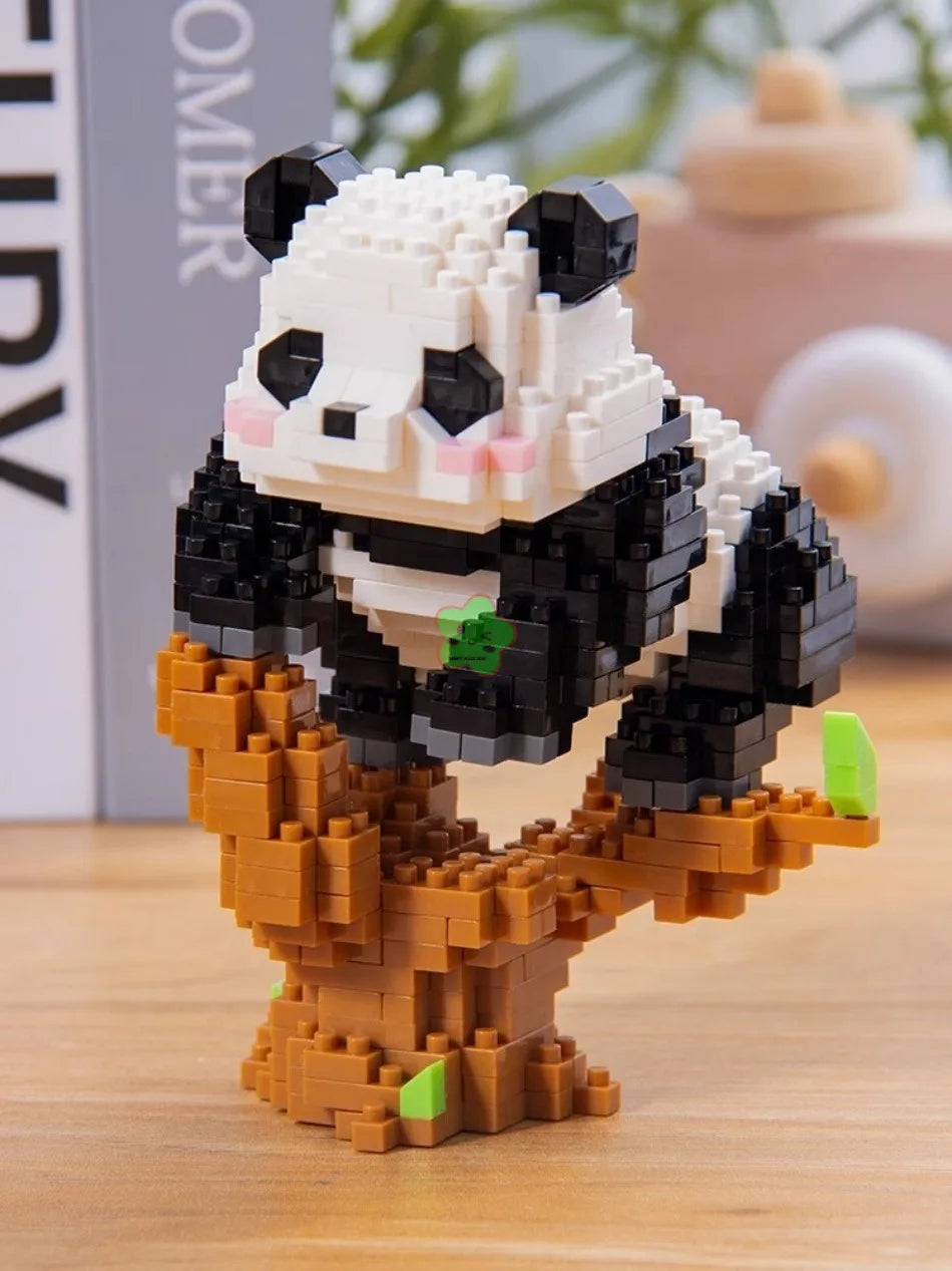 Creative DIY Assemable Animal Cute MINI Chinese Style Animal Panda Building Block Educational Boy Toys For Children Model Bricks