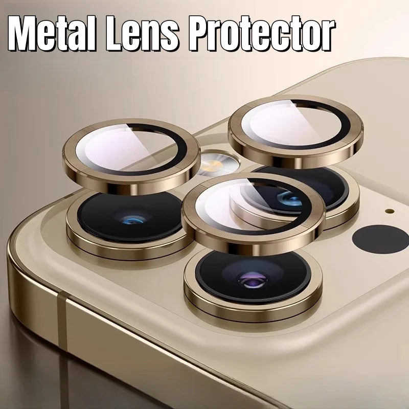 3PCS Metal Ring Lens Glass For iPhone 16 Pro Max 15pro Back Lens Protector Cap For iPhone 16pro Max Cover