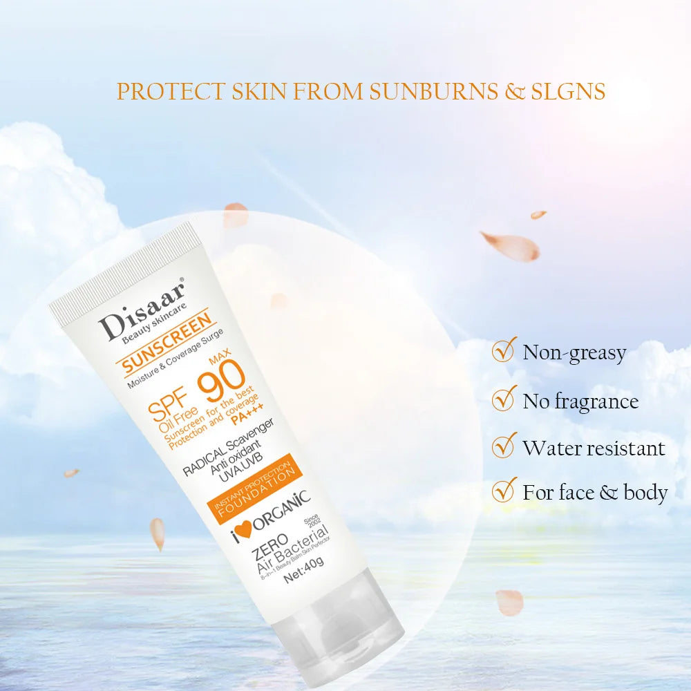 Disaar Facial Sunscreen Cream SPF 90 Body Protector Solar Lotion Original Facial Body Moisturizing UV Protection Sun Sunblock