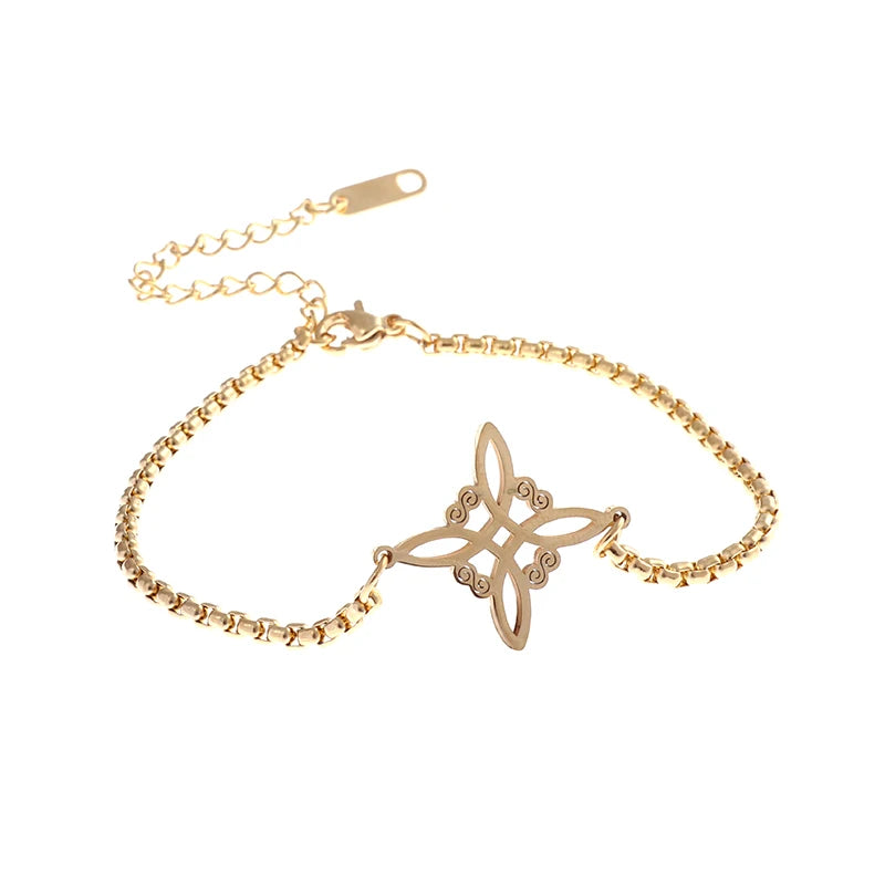 Delicate Shiny Zircon Star Bracelet for Women Simple Gothic Dark Angel Wings Trend Jewelry Girls Gift