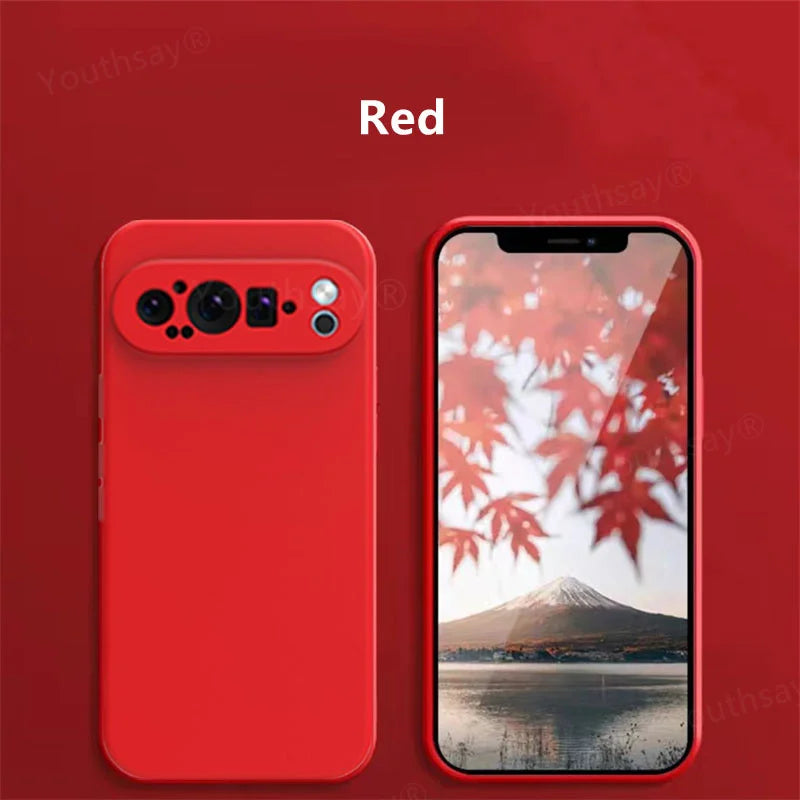 For Google Pixel 9 Pro Case Google Pixel 9 8 7 Pro 8A 7A 6A Cover Fundas Coque Soft Original Liquid Silicone Case Pixel 9 Pro XL