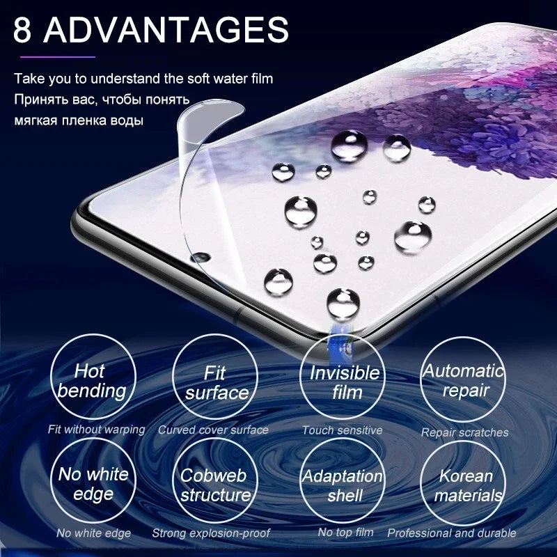 5Pcs Hydrogel Film for Samsung Galaxy S20 S22 S21 S23 S24 Ultra S10 S9 S8 Plus FE Screen Protector for Samsung Note 20 10 9 Plus