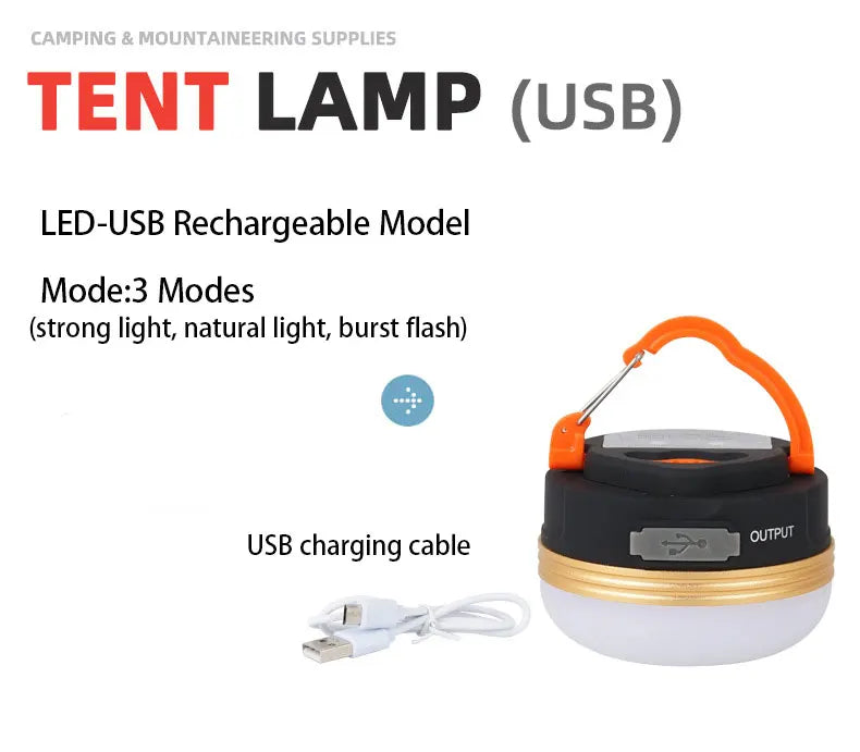 LED Lantern Portable Camping Light 3 Lighting Modes Camplights Hanging Rechargeable Outdoor Tent Home Emergency Lamp with Magnet
