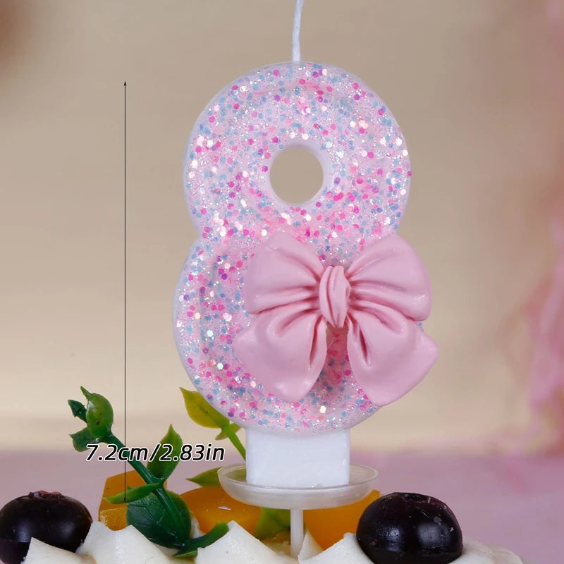 1st Birthday Candle Cake Topper Colours Creative Number 1 Candle Cute Pink Butterfly Digital Candle Birthday Wedding Party Decor