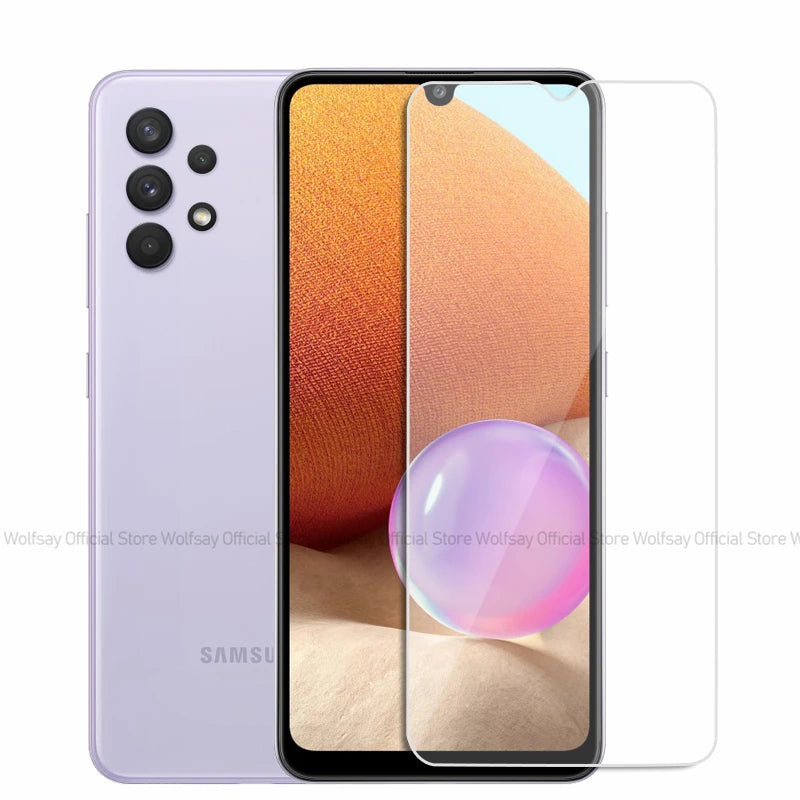 2/4PCS Screen Protector For Samsung Galaxy A12 Tempered Glass For Samsung Galaxy A12 A22 A32 A52 Full Glue Cover Protective Film