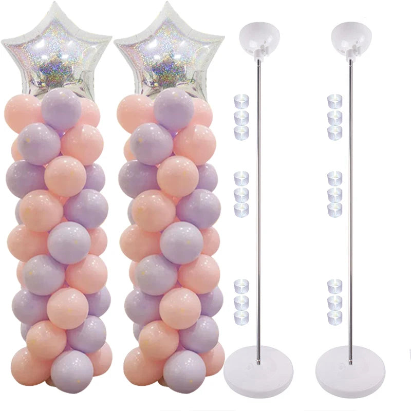 1/2set Adjustable Balloon Stand Metal or Plastic Balloon Column Stand With Bases Balloon Tower Pillar for Graduation Birthday Wedding Party