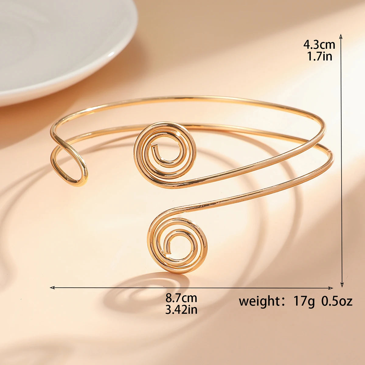 1PC Women's European and American Fashion Gold Geometric Arm Chain Bracelet, Date Travel Banquet Party Festival Dress up Gift
