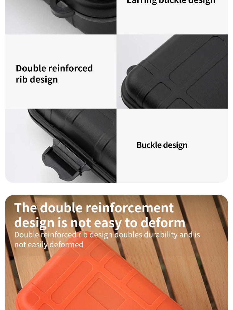 EDC Tool Box Outdoor Camping Survival Kit Shockproof Waterproof Case Sealed Box Outdoor Survival Storage Box Small.