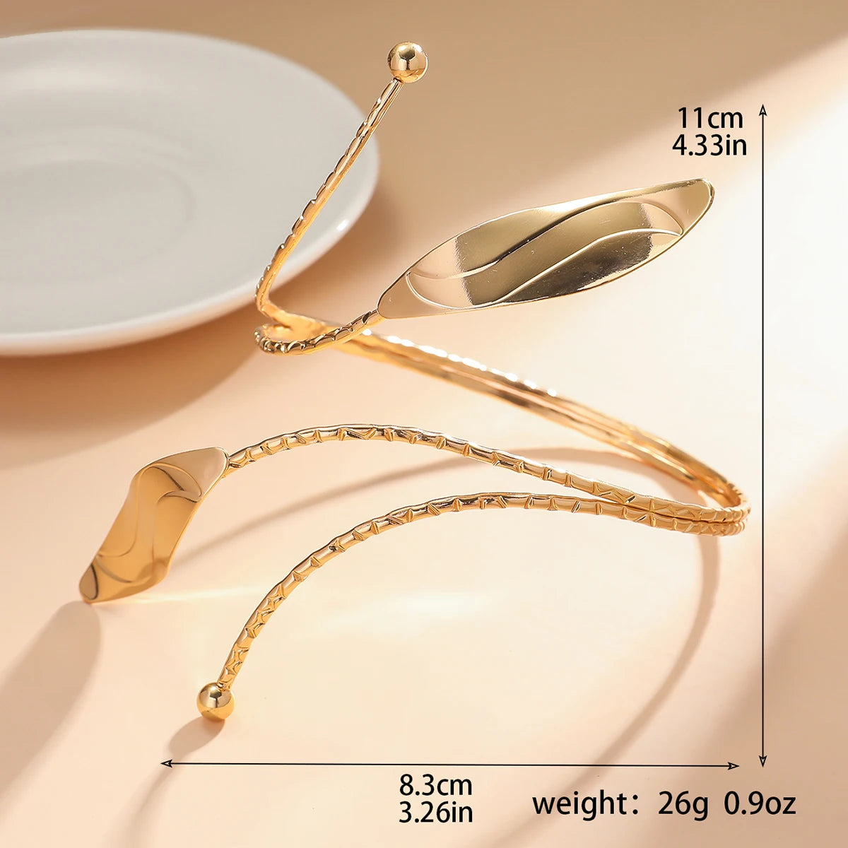 1PC Women's European and American Fashion Gold Geometric Arm Chain Bracelet, Date Travel Banquet Party Festival Dress up Gift