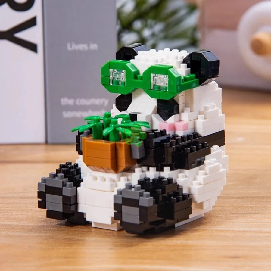 Creative DIY Assemable Animal Cute MINI Chinese Style Animal Panda Building Block Educational Boy Toys For Children Model Bricks